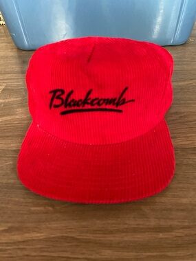 Vintage Blackcomb Mountain Red Corduroy Script Cap